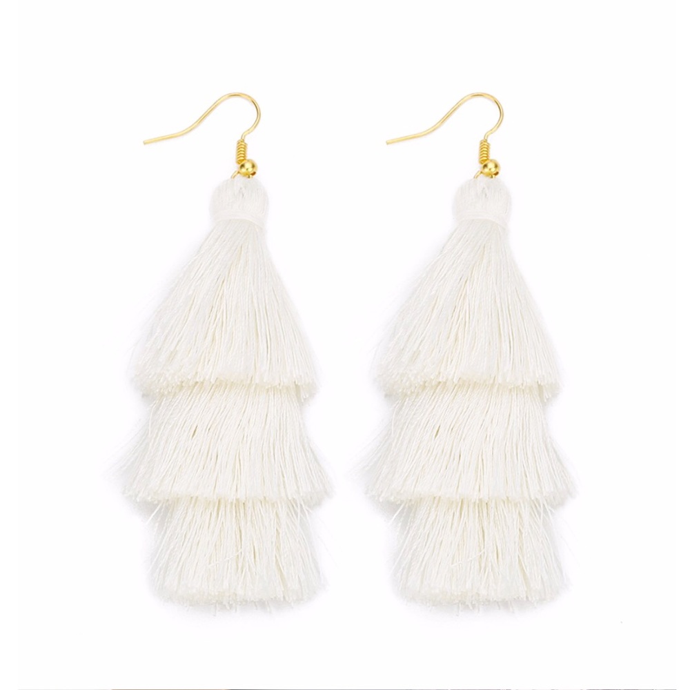 Classic Ivory Tassel Boho Earrings